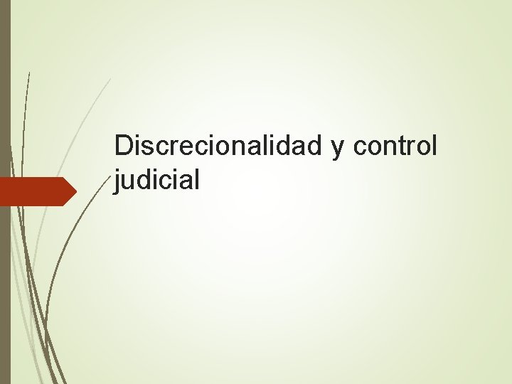 Discrecionalidad y control judicial 