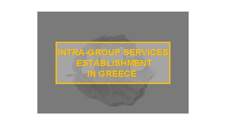 INTRA-GROUP SERVICES ESTABLISHMENT IN GREECE 