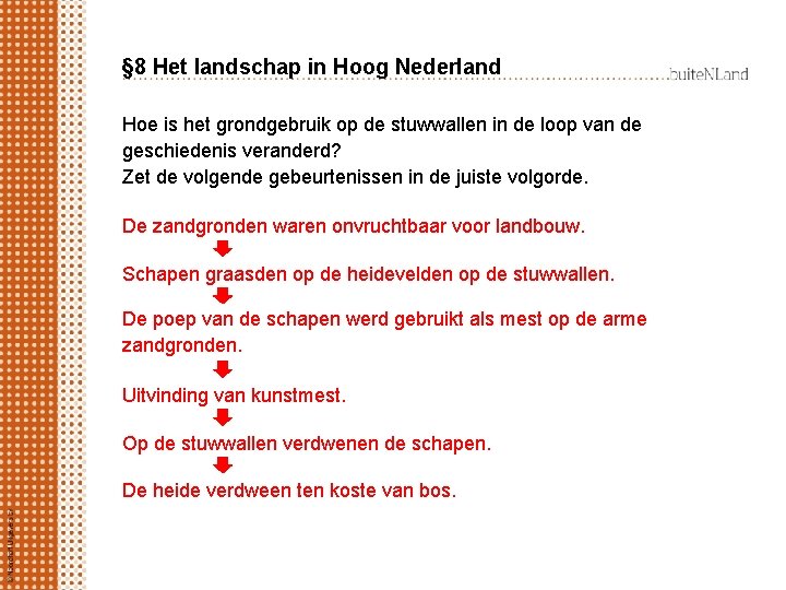 § 8 Het landschap in Hoog Nederland Hoe is het grondgebruik op de stuwwallen