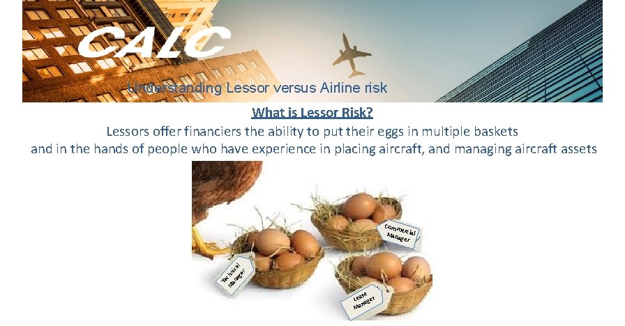 Understanding Lessor versus Airline risk What is Lessor Risk? Lessors offer financiers the ability