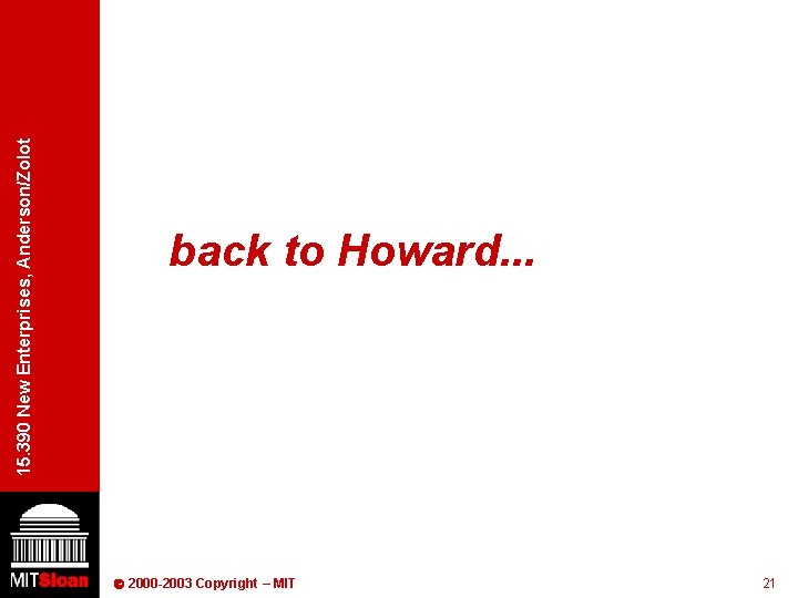 15. 390 New Enterprises, Anderson/Zolot back to Howard. . . 2000 -2003 Copyright –