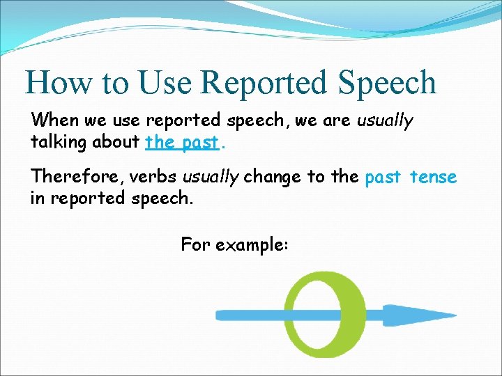 How to Use Reported Speech When we use reported speech, we are usually talking