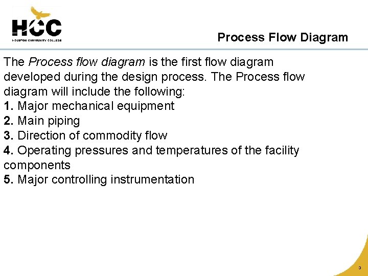 Process Flow Diagram The Process flow diagram is the first flow diagram developed during