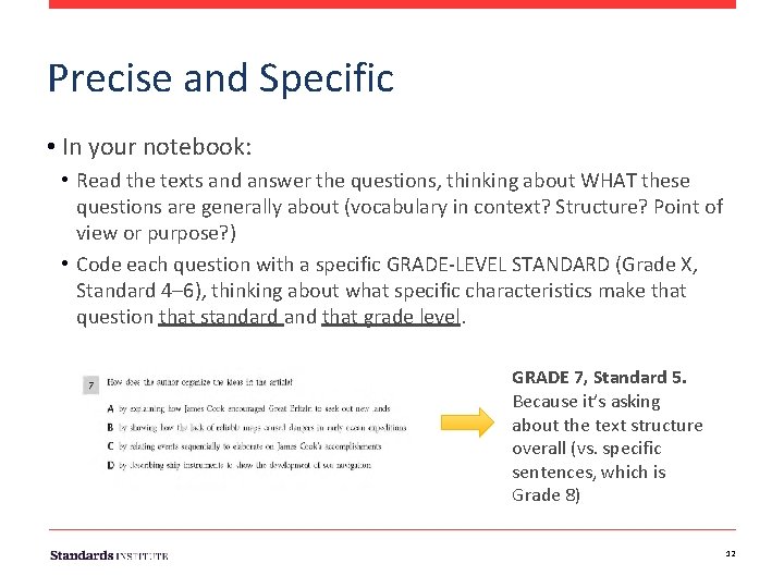 Precise and Specific • In your notebook: • Read the texts and answer the