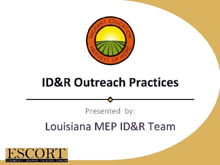 ID&R Outreach Practices Presented by: Louisiana MEP ID&R Team 