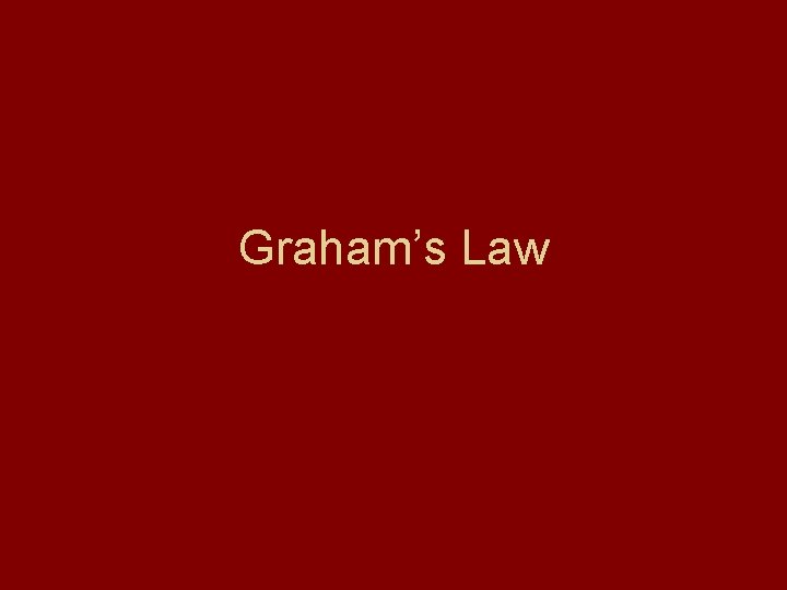 Graham’s Law 