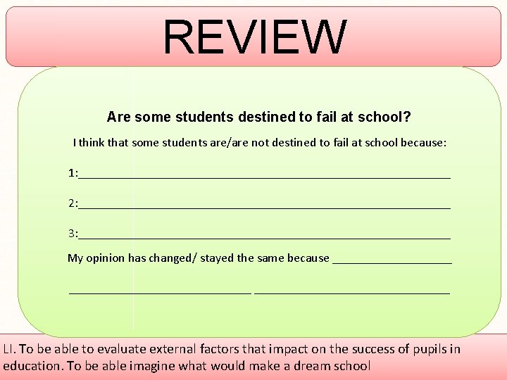 REVIEW Are some students destined to fail at school? I think that some students