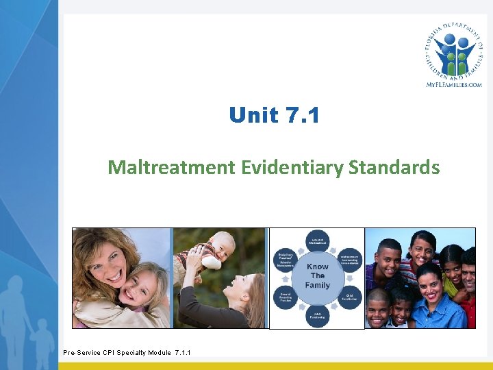 Unit 7. 1 Maltreatment Evidentiary Standards Pre-Service CPI Specialty Module 7. 1. 1 