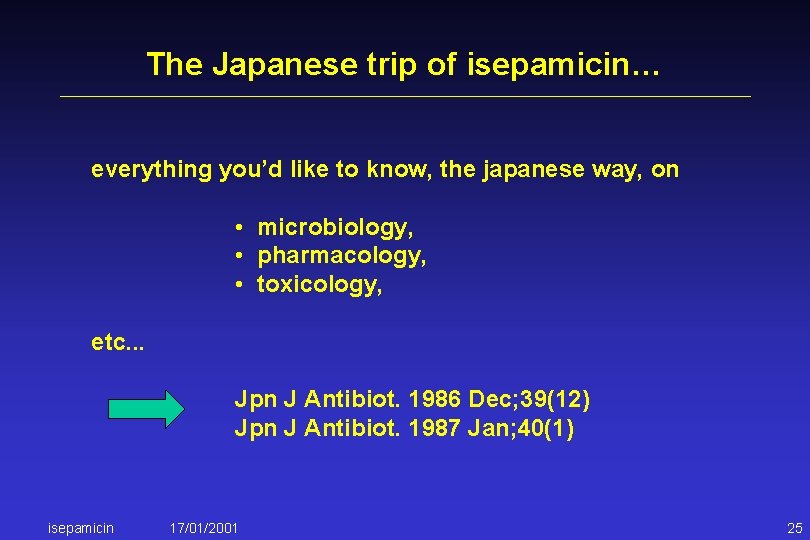 The Japanese trip of isepamicin… everything you’d like to know, the japanese way, on