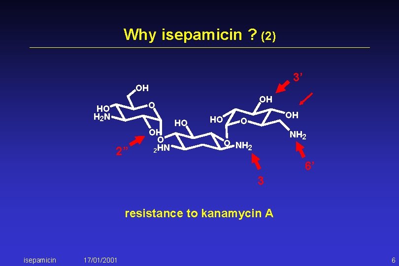 Why isepamicin ? (2) 3’ OH OH O HO H 2 N 2” OH