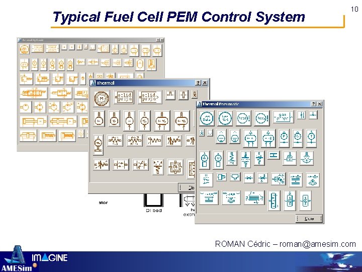 Typical Fuel Cell PEM Control System 10 COOLING SYSTEM ROMAN Cédric – roman@amesim. com