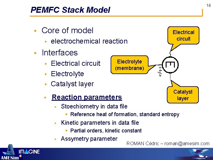 16 PEMFC Stack Model § Core of model § § electrochemical reaction Electrical circuit