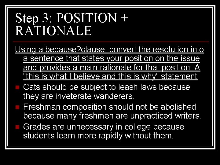 The Sheridan Baker Thesis Machine Step 1 TOPIC