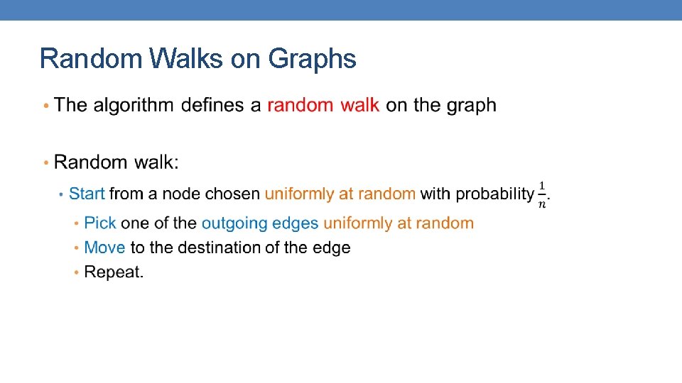 Random Walks on Graphs • 