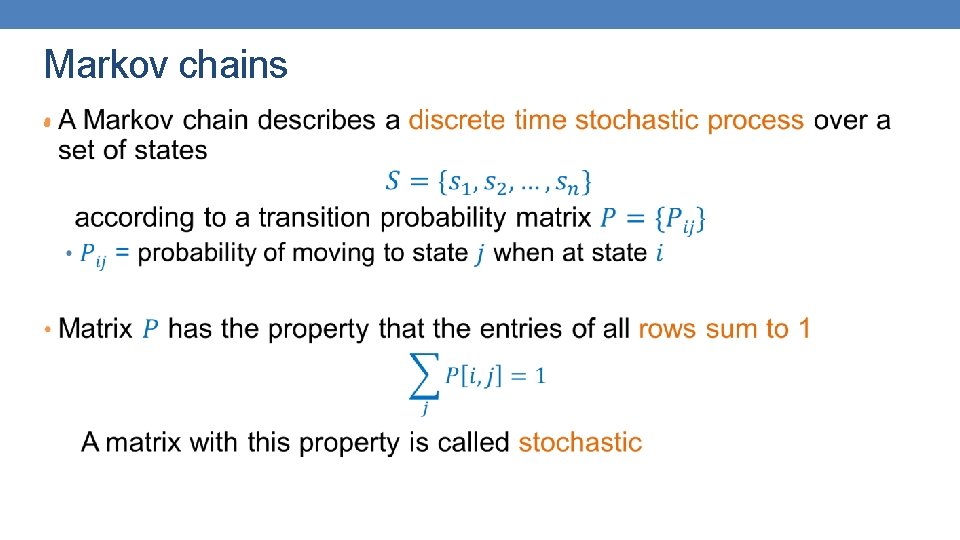 Markov chains • 