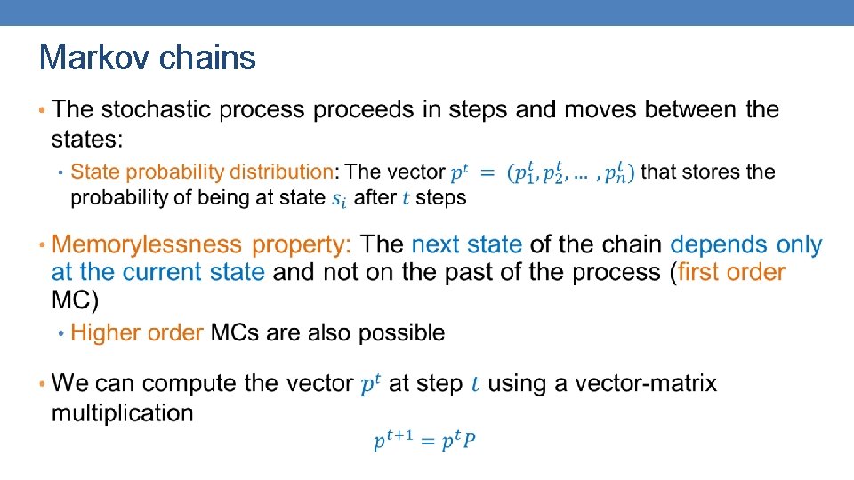 Markov chains • 