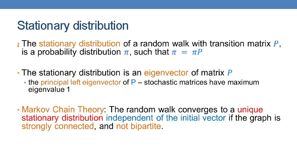 Stationary distribution • 