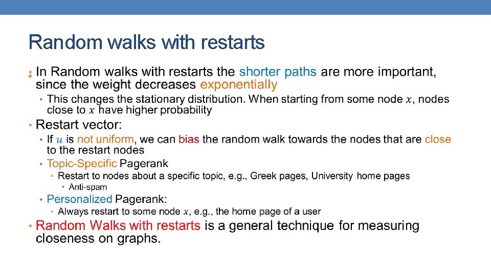 Random walks with restarts • 