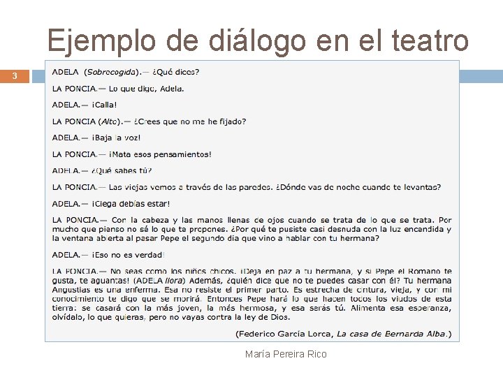 Ejemplo de diálogo en el teatro 3 María Pereira Rico 