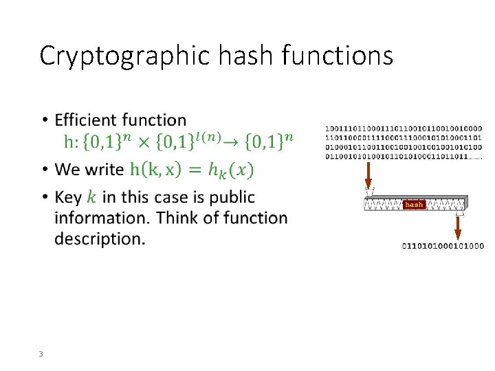 Cryptographic hash functions • 3 