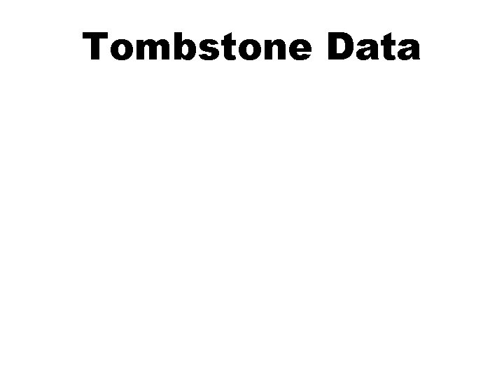 Tombstone Data 