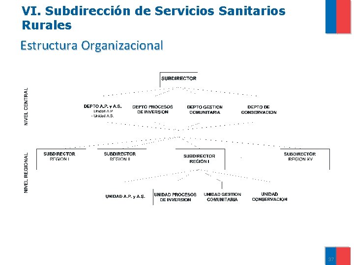 VI. Subdirección de Servicios Sanitarios Rurales Estructura Organizacional 37 