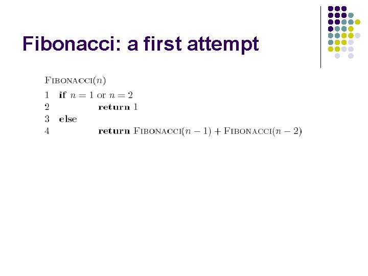 Fibonacci: a first attempt 