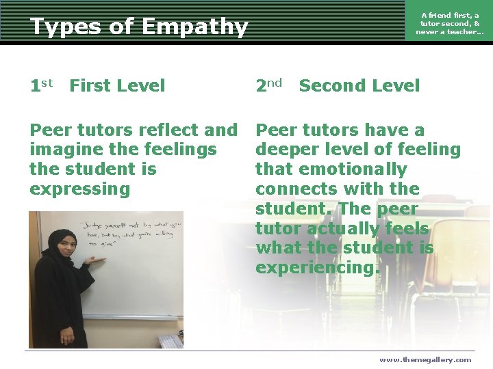 A friend first, a tutor second, & never a teacher. . . Types of