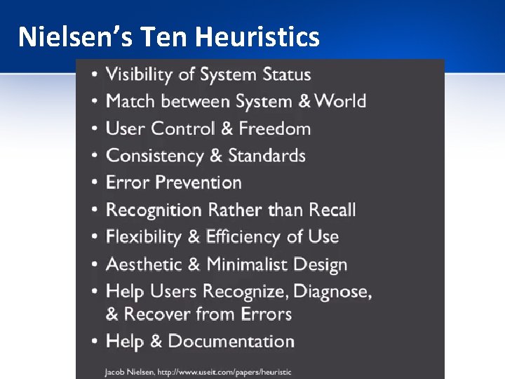 Nielsen’s Ten Heuristics 