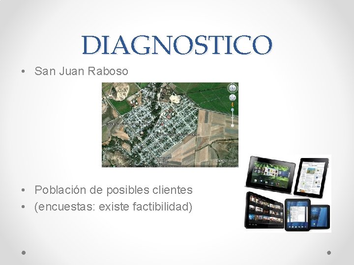 DIAGNOSTICO • San Juan Raboso • Población de posibles clientes • (encuestas: existe factibilidad)