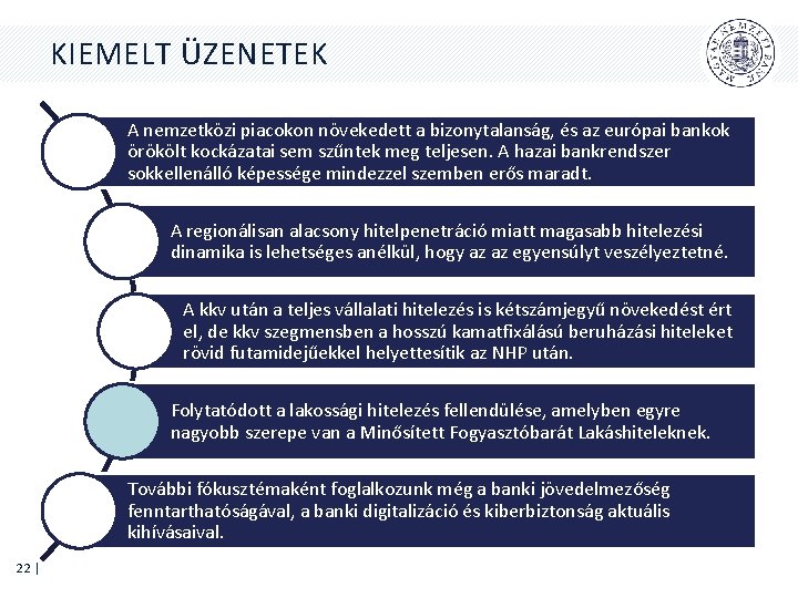 KIEMELT ÜZENETEK A nemzetközi piacokon növekedett a bizonytalanság, és az európai bankok örökölt kockázatai