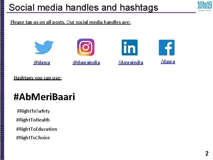 Social media handles and hashtags Please tag us on all posts. Our social media