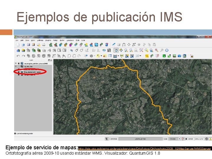 Ejemplos de publicación IMS Ejemplo de servicio de mapas: http: //gis. otg. gobierno. pr/arcgis/services/Ortofotos/Orthophoto
