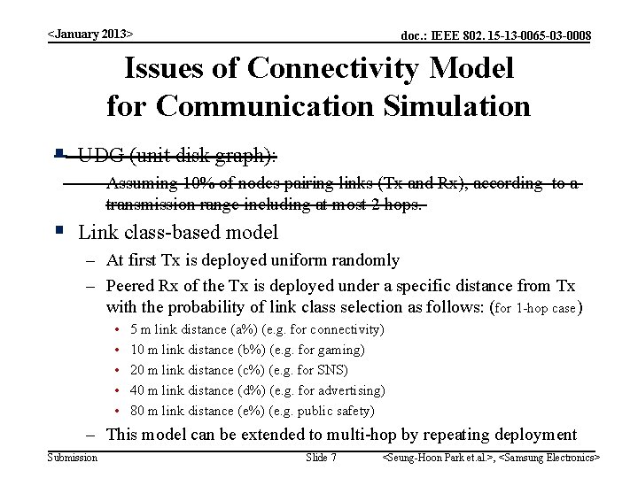 <January 2013> doc. : IEEE 802. 15 -13 -0065 -03 -0008 Issues of Connectivity