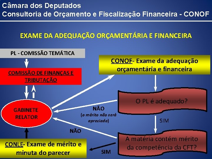 Câmara dos Deputados Consultoria de Orçamento e Fiscalização Financeira - CONOF EXAME DA ADEQUAÇÃO