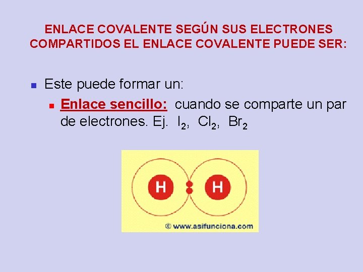 ENLACE COVALENTE SEGÚN SUS ELECTRONES COMPARTIDOS EL ENLACE COVALENTE PUEDE SER: n Este puede
