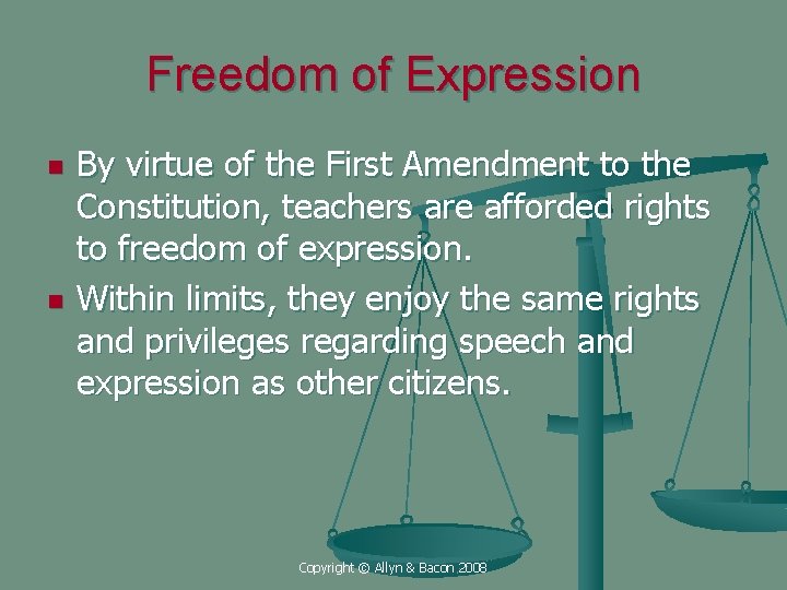 Freedom of Expression n n By virtue of the First Amendment to the Constitution,
