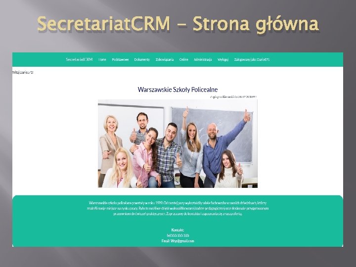 Secretariat. CRM - Strona główna 