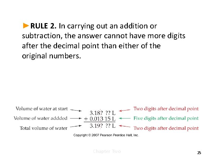 ►RULE 2. In carrying out an addition or subtraction, the answer cannot have more