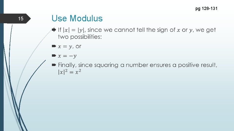 pg 128 -131 15 Use Modulus 