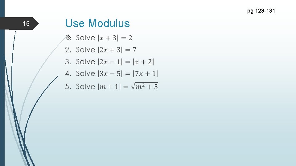 pg 128 -131 16 Use Modulus 