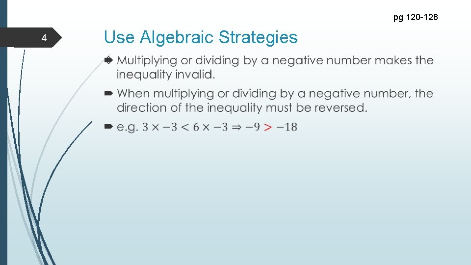 pg 120 -128 4 Use Algebraic Strategies 