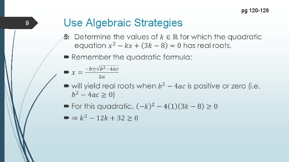 pg 120 -128 9 Use Algebraic Strategies 