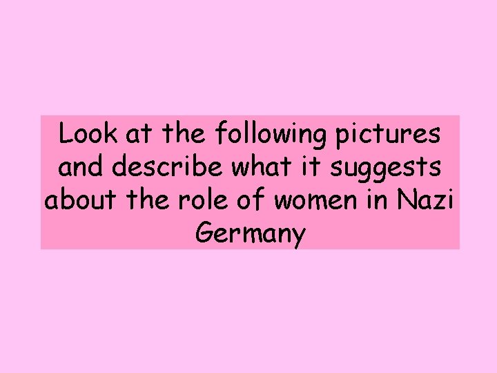 Look at the following pictures and describe what it suggests about the role of