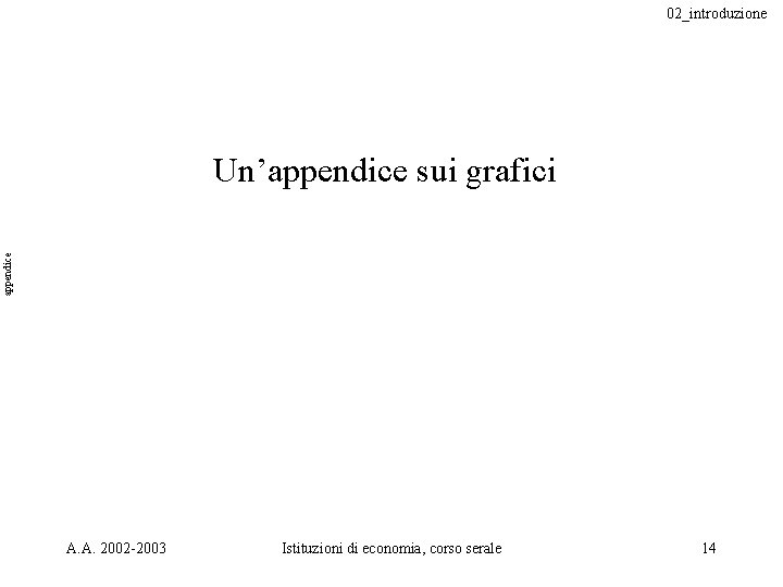 02_introduzione appendice Un’appendice sui grafici A. A. 2002 -2003 Istituzioni di economia, corso serale