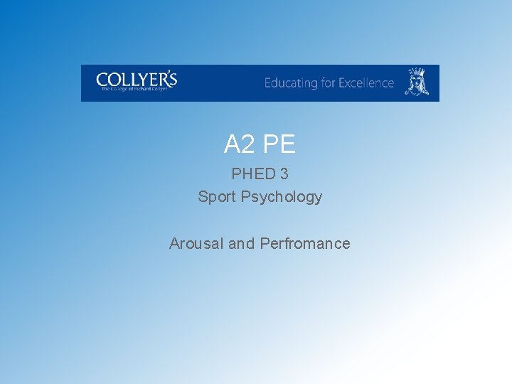 A 2 PE PHED 3 Sport Psychology Arousal and Perfromance 