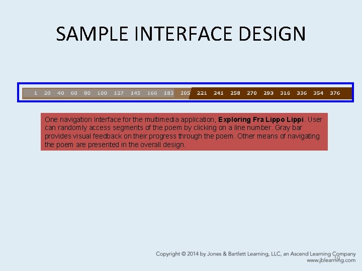 SAMPLE INTERFACE DESIGN One navigation interface for the multimedia application, Exploring Fra Lippo Lippi.