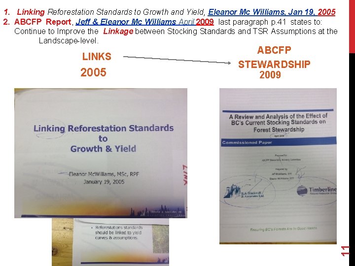 1. Linking Reforestation Standards to Growth and Yield, Eleanor Mc Williams, Jan 19, 2005