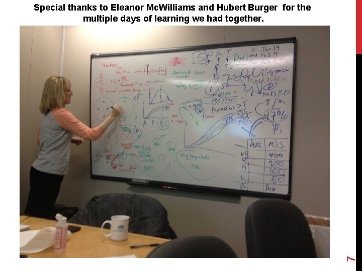 7 Special thanks to Eleanor Mc. Williams and Hubert Burger for the multiple days