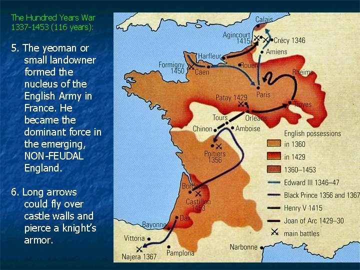 The Hundred Years War 1337 -1453 (116 years): 5. The yeoman or small landowner